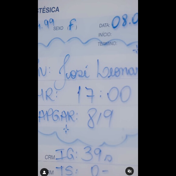 Sala do parto do 3º filho de Virgínia Fonseca trouxe 'f' em quadro, e a letra fez a web apontar para erro da equipe do hospital