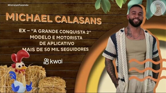 'A Fazenda 16': Michael Calasans, modelo e motorista de aplicativo, já participou de 'A Grande Conquista 2' e também integra o Paiol