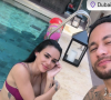 Em suas redes sociais, Neymar publicou uma foto mostrando um dia de muita piscina ao lado de Bruna Biancardi