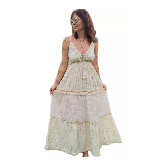 Vestido Longo Indiano Boho Chic, RECICLE