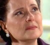 Agnes (Elizabeth Savalla) descobre que Serena (Priscila Fantin) morreu no final de Alma Gêmea