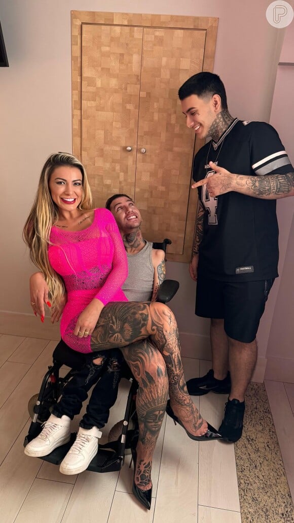 Pornô de Andressa Urach com homem com deficiência foi gravado pelo filho da modelo, Arthur 