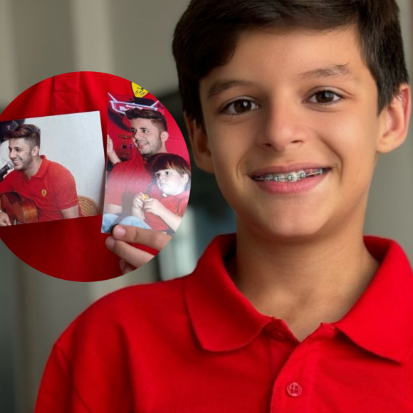 Filho mais novo de Cristiano Araújo, Bernardo teve acesso a muitas lembranças do pai neste domingo, 24 de novembro de 2024