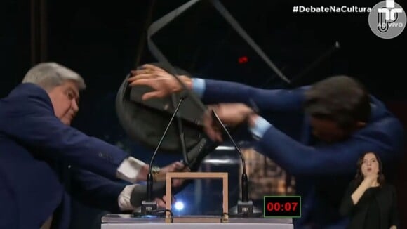 Datena deu cadeirada em Pablo Marçal durante debate na TV Cultura