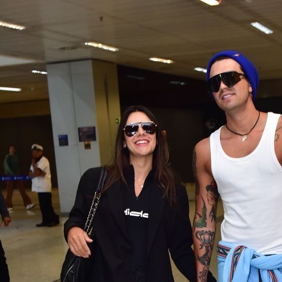 Luan Santana e Jade Magalhães em foto de fevereiro de 2024 quando confirmaram a reconciliação