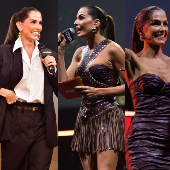 5 vezes mais estilo! Deborah Secco elege vestido sem alça, all black e + em troca de looks para lançar novidades de 2025 da globoplay na CCXP em 7 de dezembro de 2024