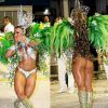Viviane Araújo costuma exibir a boa forma no Carnaval. Em 2009, ela chamou a atenção à frente da bateria da Mancha Verde no Sambódromo paulista