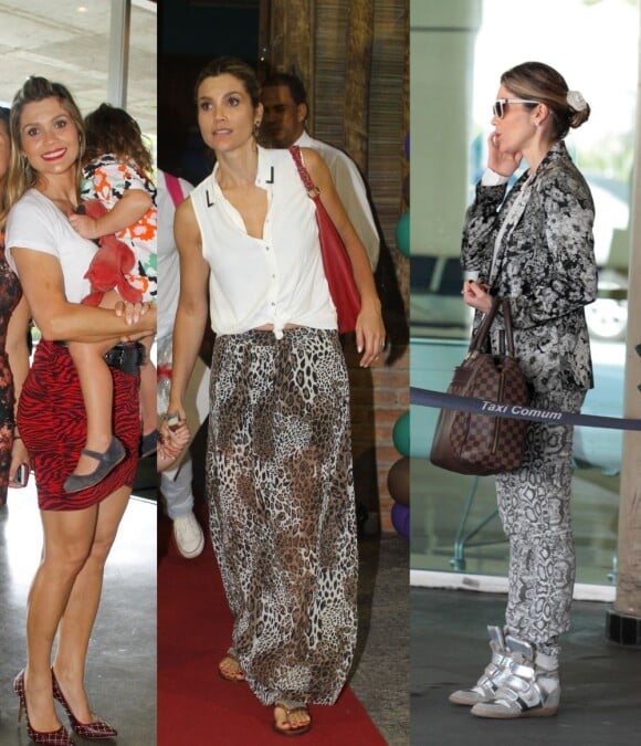 A atriz Flávia Alessandra gosta de qualquer tipo e coloração de animal print. Em seu guarda-roupa pode-se encontrar zebra, onça e cobra. Qual você prefere?