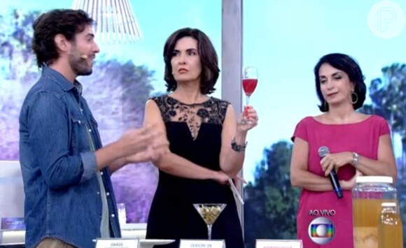 Fátima Bernardes brincou antes de experimentar bebida com pouco teor alcoólico: 'Ainda tenho meio programa pela frente'