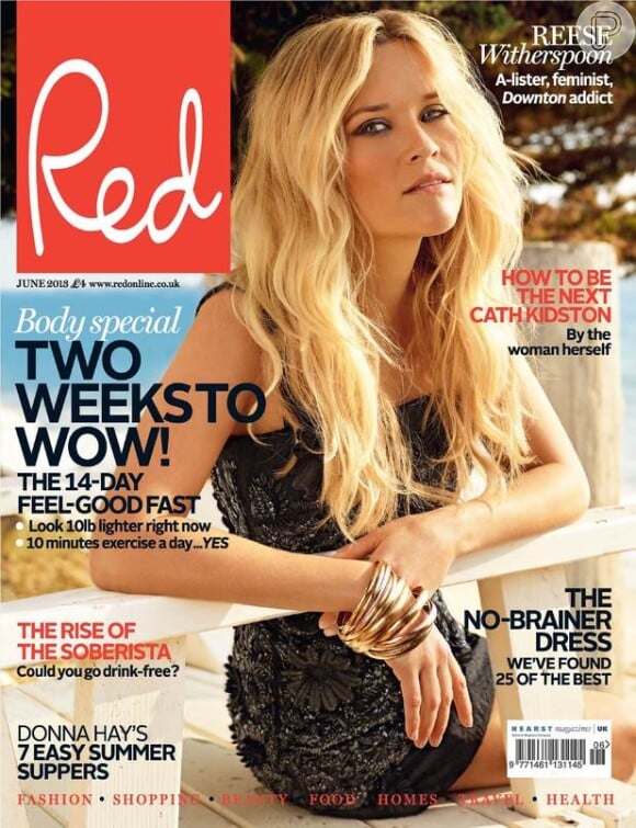 Reese Witherspoon é capa da revista 'Red' e fala sobre os filhos, na edição de junho de 2013