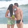 Rafael e Talita, do 'Big Brother Brasil 15', curtiram momentos de folga na praia da Barra da Tijuca, na Zona Oeste do Rio, na tarde desta quinta-feira, 19 de março de 2015