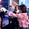 Fátima Bernardes luta boxe no programa 'Encontro': 'Quero melhorar meu bíceps'