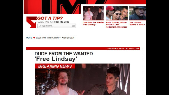 Cantor do The Wanted mostra apoio a Lindsay Lohan em camisa: 'Liberte Lindsay'