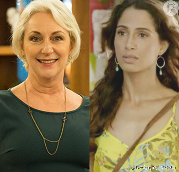 Regina (Camila Pitanga) é hostilizada por Olga (Lu Grimaldi), a mãe adotiva de Vinícius (Thiago Fragoso), em 'Babilônia', em 30 de abril de 2015