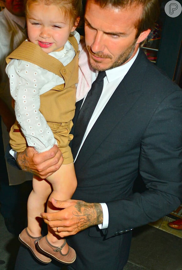 David Beckham com a filha caçula, Harper