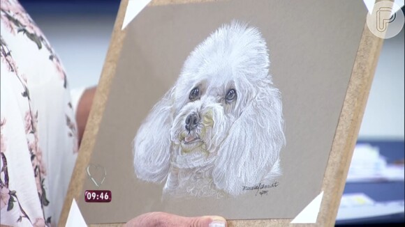 Ana Maria Braga mostra desenho que ganhou em homenagem a sua cadela Belinha, morta em janeiro de 2015