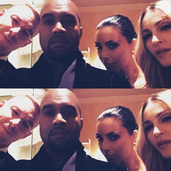 Kanye West, Kim Kardashian e Madonna posam juntos em foto no Instagram, no Met 2015