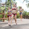 Bianca e as filhas se divertiram no Beach Park Resort, em Fortaleza, no Ceará. 'Voltando a ser criança', declarou a atriz