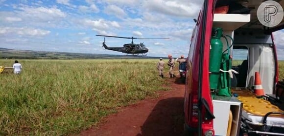 Para o resgate das vítimas foi preciso um helicóptero