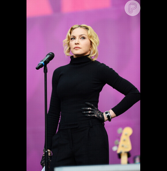 Madonna participou de show beneficente, em Londres, na Inglaterra, em 1º de junho de 2013