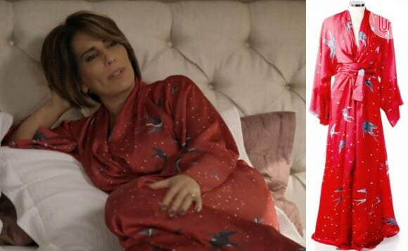 O kimono usado por Beatriz (Gloria Pires) em cena íntima com Diogo (Thiago Martins) é da grife Maria Sanz