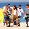Marcos Pasquim e Camila Pitanga gravaram sequência da novela 'Babilônia', na praia de Copacabana, Zona Sul do Rio de Janeiro