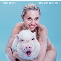Miley Cyrus posa nua com sua porca e com o corpo sujo de lama na capa da 'Paper'