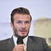 David Beckham está na China para promover um time de futebol e causou um tumulto no local do evento, em 20 de junho de 2013