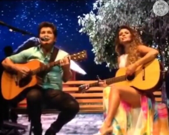 Daniel se apresentou em Porto Alegre, Rio Grande do Sul, e recebeu Paula Fernandes no palco para um dueto