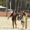 Juliana Alves e Marcos Veras gravaram cenas de 'Babilônia' na praia do Leme, no Rio de Janeiro, na tarde desta terça-feira, dia 7 de julho de 2015