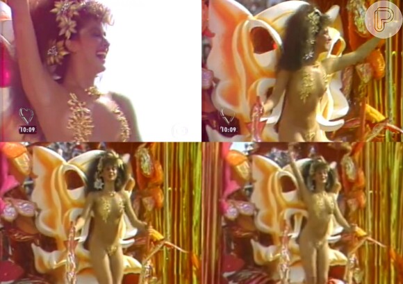 Claudia Raia desfilou em 1985 no Carnaval da Beija-Flor