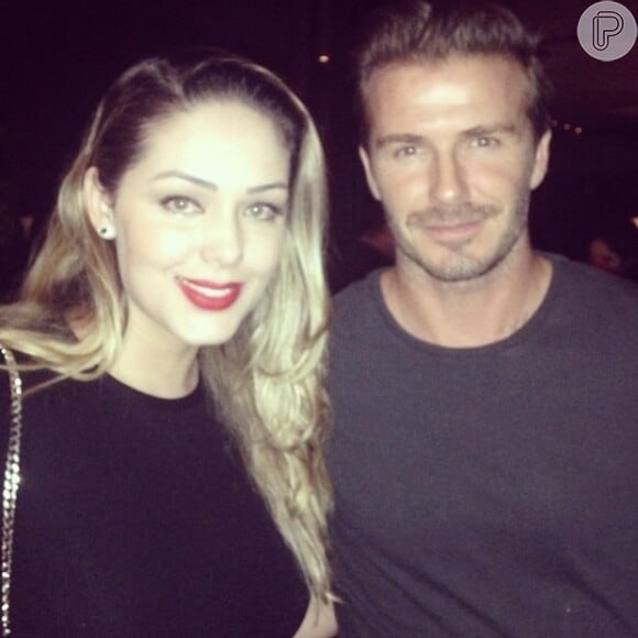 Tânia Mara tietou o jogador David Beckham durante jantar na casa de Angélica e Luciano Huck, em julho do ano passado