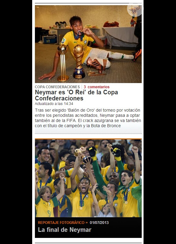 'Mundo Deportivo' diz ainda que a final foi de Neymar