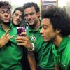 Fred ao lado dos companheiros de Seleção Brasileira Neymar, Hulk e Marcelo