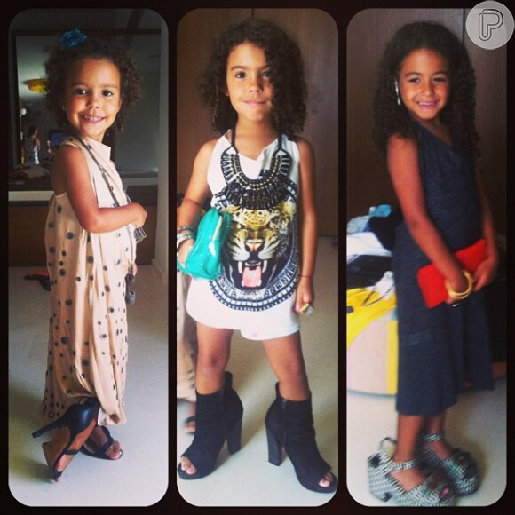 Paula Morais postou fotos das filhas e da sobrinha de Ronaldo fazendo pose de modelo, nesta terça-feira, 30 de julho de 2013