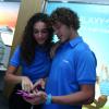 Débora Nascimento e José Loreto participam de evento da Samsung no Shopping Metrô Santa Cruz, em SP, em 8 de agosto de 2013