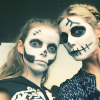 Gwyneth Paltrow e a filha, Apple, de 11 anos, capricharam na maquiagem de Halloween