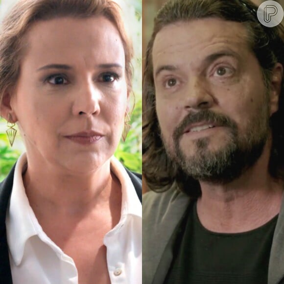 Bernardo (Felipe Camargo) procura Emília (Ana Beatriz Nogueira) para pedir uma extensão do prazo para Vitória (Irene Ravche) deixar o palacete, na novela 'Além do Tempo'