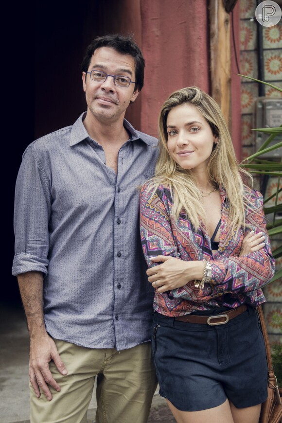 Em 'A Regra do Jogo', a estilista Tina (Monique Alfradique) é casada com o arquiteto Rui (Bruno Mazzeo)