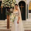 Em 'Salve Jorge', de 2013, Drika (Mariana Rios) subiu ao altar com Pepeu (Ivan Mendes) usando um vestido de Lethicia Bronstein