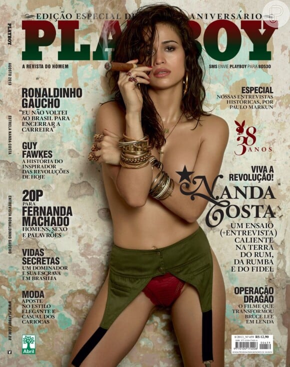 Nanda Costa causou polêmica com sua depilação ao posar para a edição de agosto da 'Playboy'