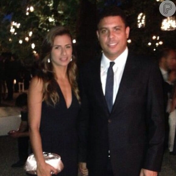Paula Morais e Ronaldo na festa do casamento do ex-jogador Leonardo com a jornalista Anna Billò, no dia 7 de setembro, em Milão