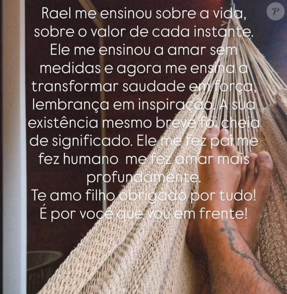 Marido de Tati Machado, o fotógrafo Bruno Monteiro publicou um texto emocionante para o filho, que faleceu na barriga da jornalista, aos 08 meses de gestação.