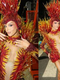 Carnaval 2025: musa da Beija-Flor, Giovanna Lancellotti rouba a cena com look de labaredas, transparência e MUITO brilho; veja fotos