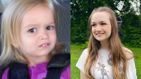 Chloe Clem, virou meme e figurinha fazendo caretas em um vídeo publicado por sua mãe a caminho da Disneylândia. Hoje ela tem 14 anos