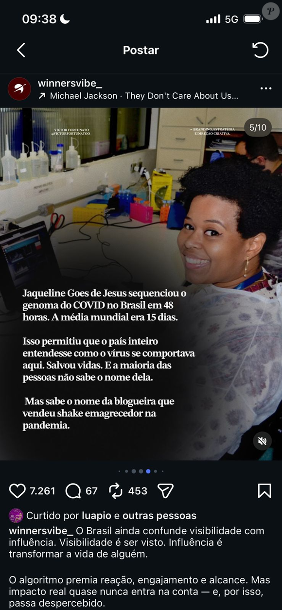 Publicação que contrapõe influenciadora e pesquisadoras gerou repercussão e levantou discussões sobre redes sociais
