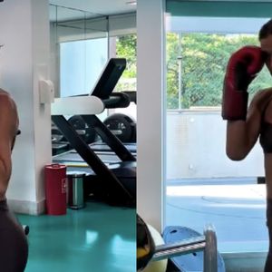 Bruna Marquezine pega pesado em treino de boxe e barriga trincada rouba a cena