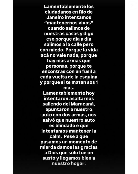 Esposa de Arrascaeta, do Flamengo, a empresária Camila Bastiani fez um relato chocante na web após tentativa de assalto na saída do Maracanã