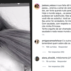 "Hoje o mundo segue… as pessoas seguem… como se tudo pudesse ser substituído. Mas quem viveu o seu amor sabe: você não se substitui. Você se eterniza", escreveu Joelson Veloso