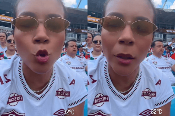 Belle Silva sofre com tensão e calor nos EUA durante jogo do marido e comemora classificação